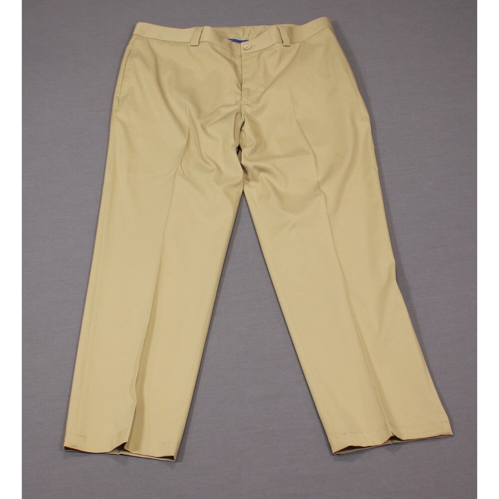 Slazenger Golf Pants Men's Khaki Regular Trousers Flat Front Tag Sz 36X32(35X30)